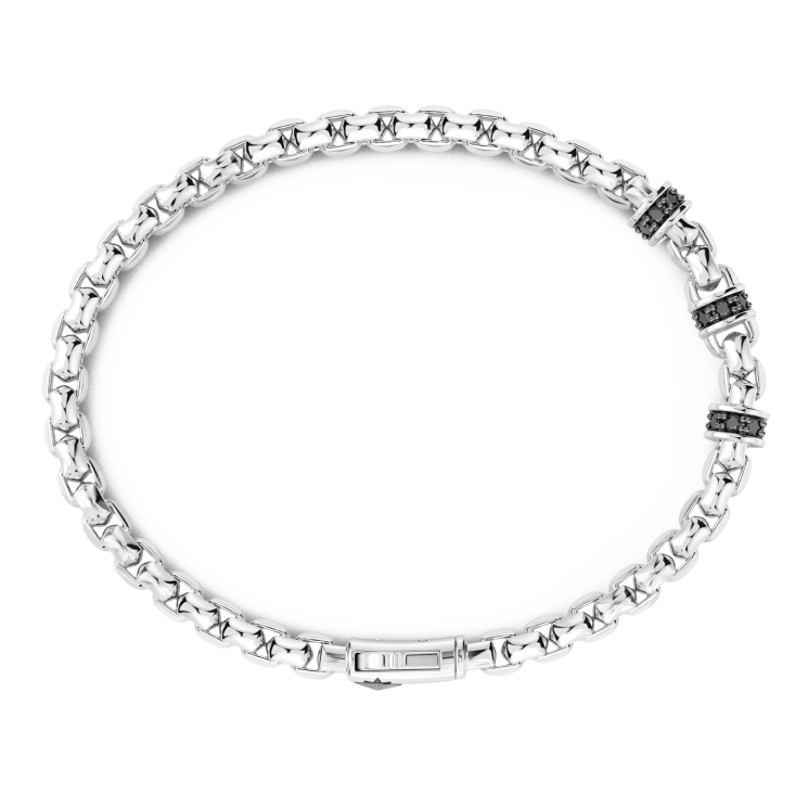 Bracelet maille seule Zancan en argent.