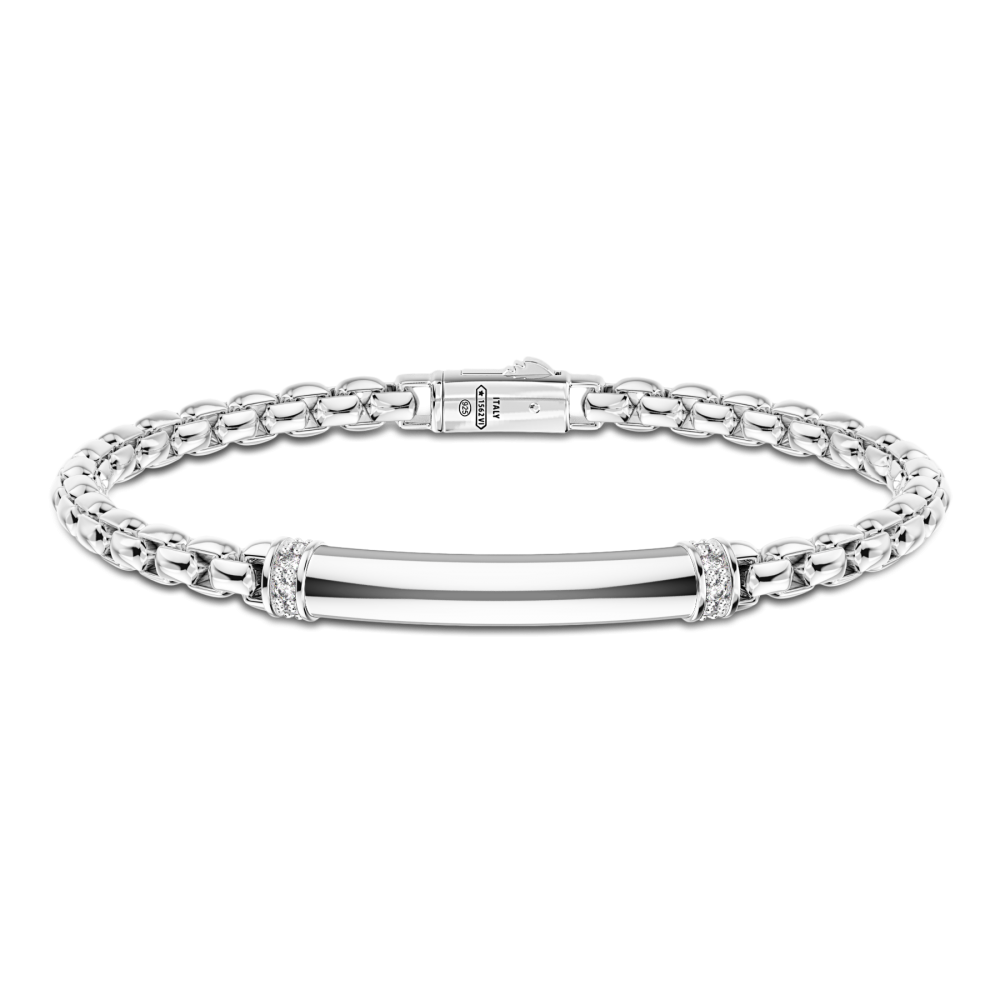Pulsera de plata de Zancan con placa central.