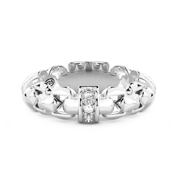 Bague Zancan en argent avec pierres naturelles.