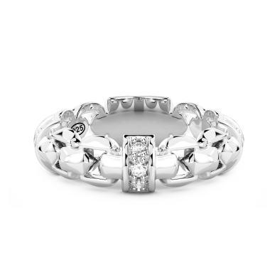 Bague Zancan en argent avec pierres naturelles.