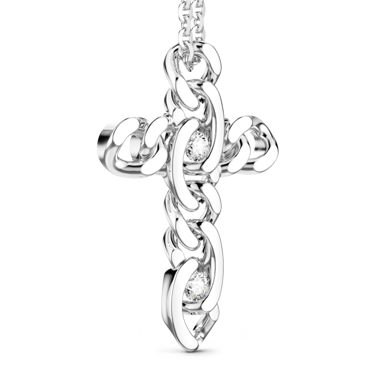 Collier Zancan en argent avec pendentif croix.
