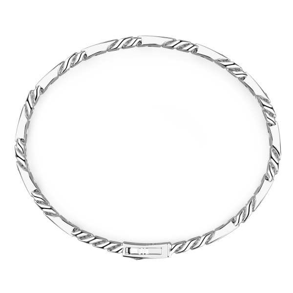Bracelet maille seule Zancan en argent avec pierres.