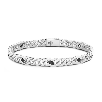 Bracciale solo maglia Zancan in argento con pietre naturali.