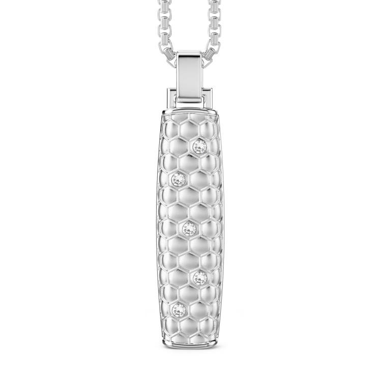 Collier Zancan en argent avec pendentif baguette.