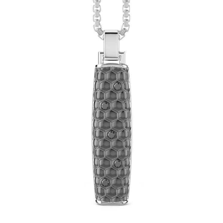 Collier Zancan en argent avec pendentif baguette.