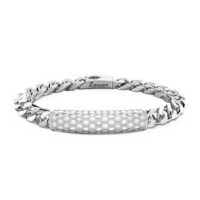 Bracelet Zancan en argent avec plaque centrale.
