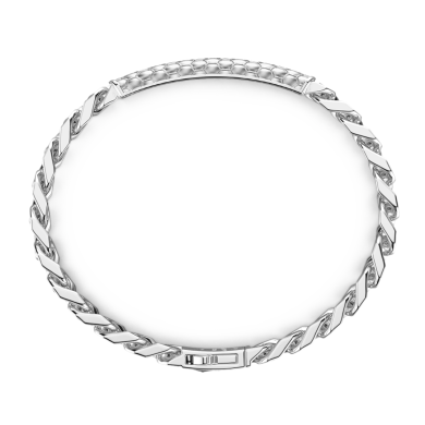 Bracelet Zancan en argent avec plaque centrale.