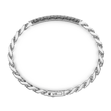 Pulsera Zancan de plata con placa central.