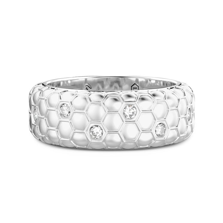 Bague à bande Zancan en argent.