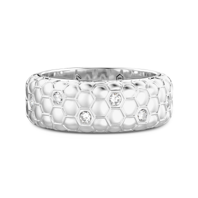 Bague à bande Zancan en argent.