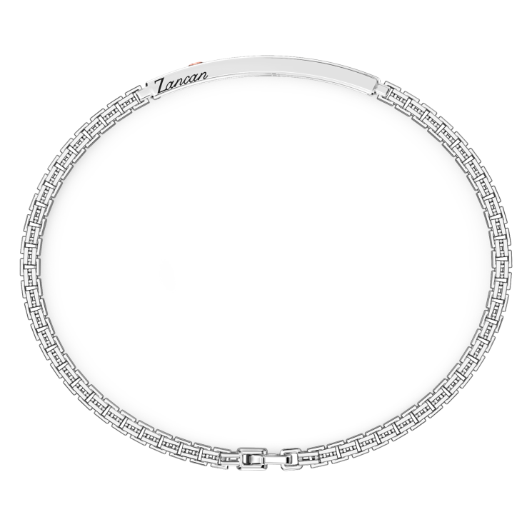 Zancan silver curb chain bracelet with rose gold screw on the tag.