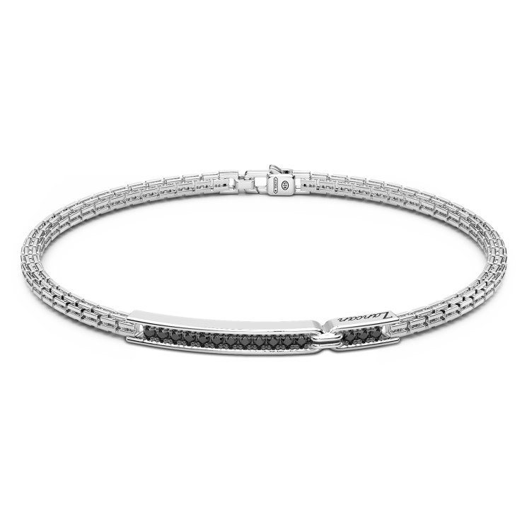 Bracciale Zancan in argento con pietre nere.