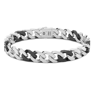 Zancan-Panzerkettenarmband aus Silber und Keramik.