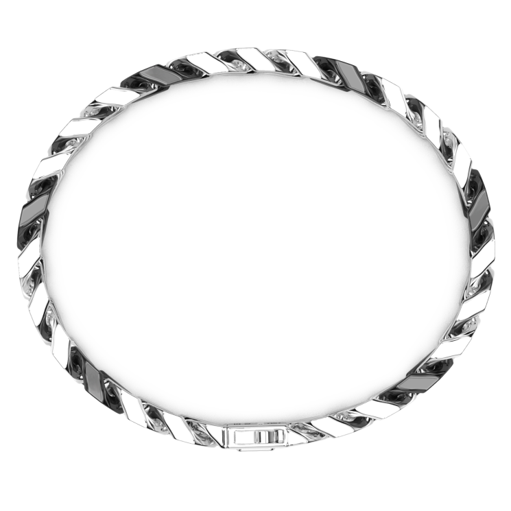 Pulsera grumet Zancan de plata y cerámica.