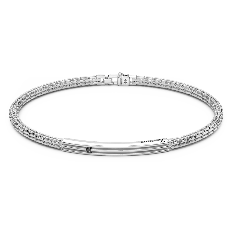 Zancan silver bracelet with black stones.
