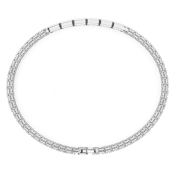 Zancan silver bracelet with tag and black stones. 2