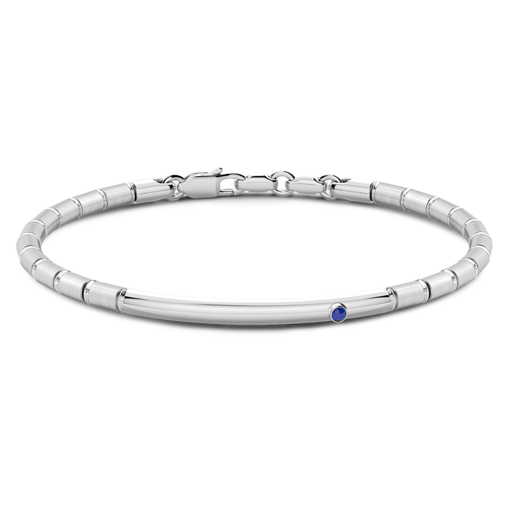 Zancan silver semi-rigid bracelet with blue sapphire.