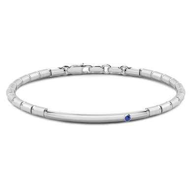 Zancan silver semi-rigid bracelet with blue sapphire.