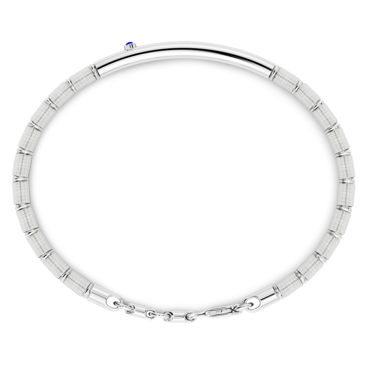 Zancan silver semi-rigid bracelet with blue sapphire.