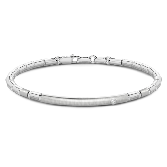 Zancan silver semi-rigid bracelet with sapphire.