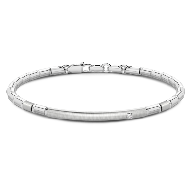 Halbstarres Zancan-Armband aus Silber mit Saphir.