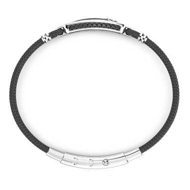 Zancan kevlar bracelet with silver tag.