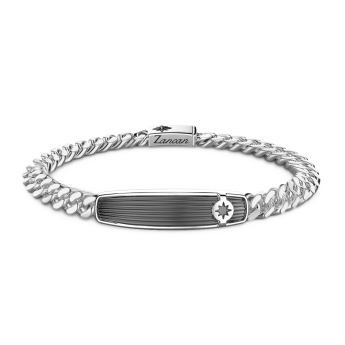 Bracciale Zancan a grumette in argento con targa.