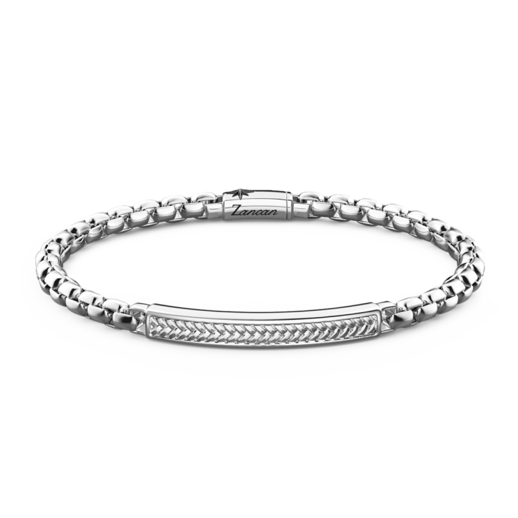 Bracciale Zancan a maglia venezia in argento con targa.