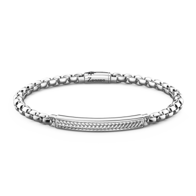 Zancan-Venezianerarmband aus Silber mit Plakette.
