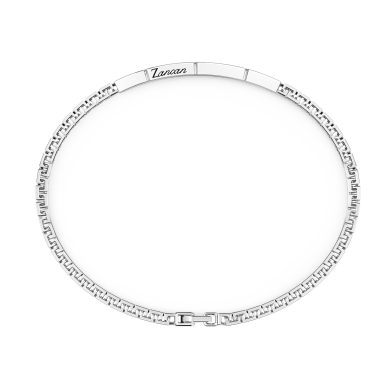 Zancan silver bracelet with tag and black stones.