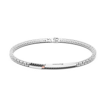 Zancan silver bracelet with tag and rose gold screw.