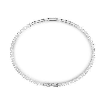Pulsera Zancan de plata con placa y piedras negras. 2