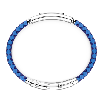 Pulsera Zancan de silicona con placa de plata y piedras negras. 2
