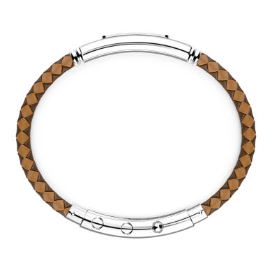 Bracciale Zancan in silicone con targa in argento e pietre nere.