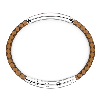 Bracciale Zancan in silicone nero con targa in argento e dettagli in oro rosa.