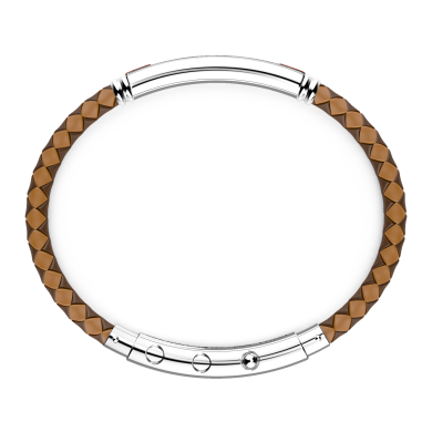Zancan black silicone bracelet with silver tag and rose gold details.