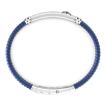 Pulsera Zancan de silicona negra con placa de plata. 2