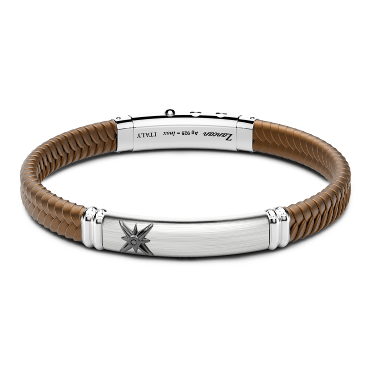 Bracciale Zancan in silicone nero con targa in argento.
