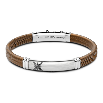 Bracciale Zancan in silicone nero con targa in argento.