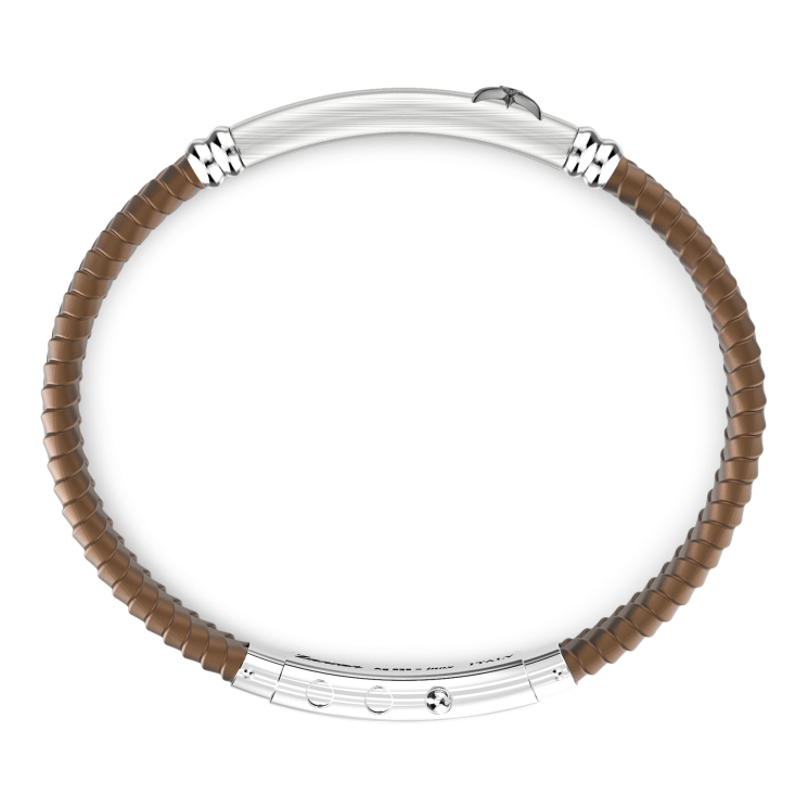 Bracciale Zancan in silicone nero con targa in argento.