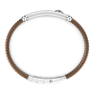 Bracciale Zancan in silicone nero con targa in argento.