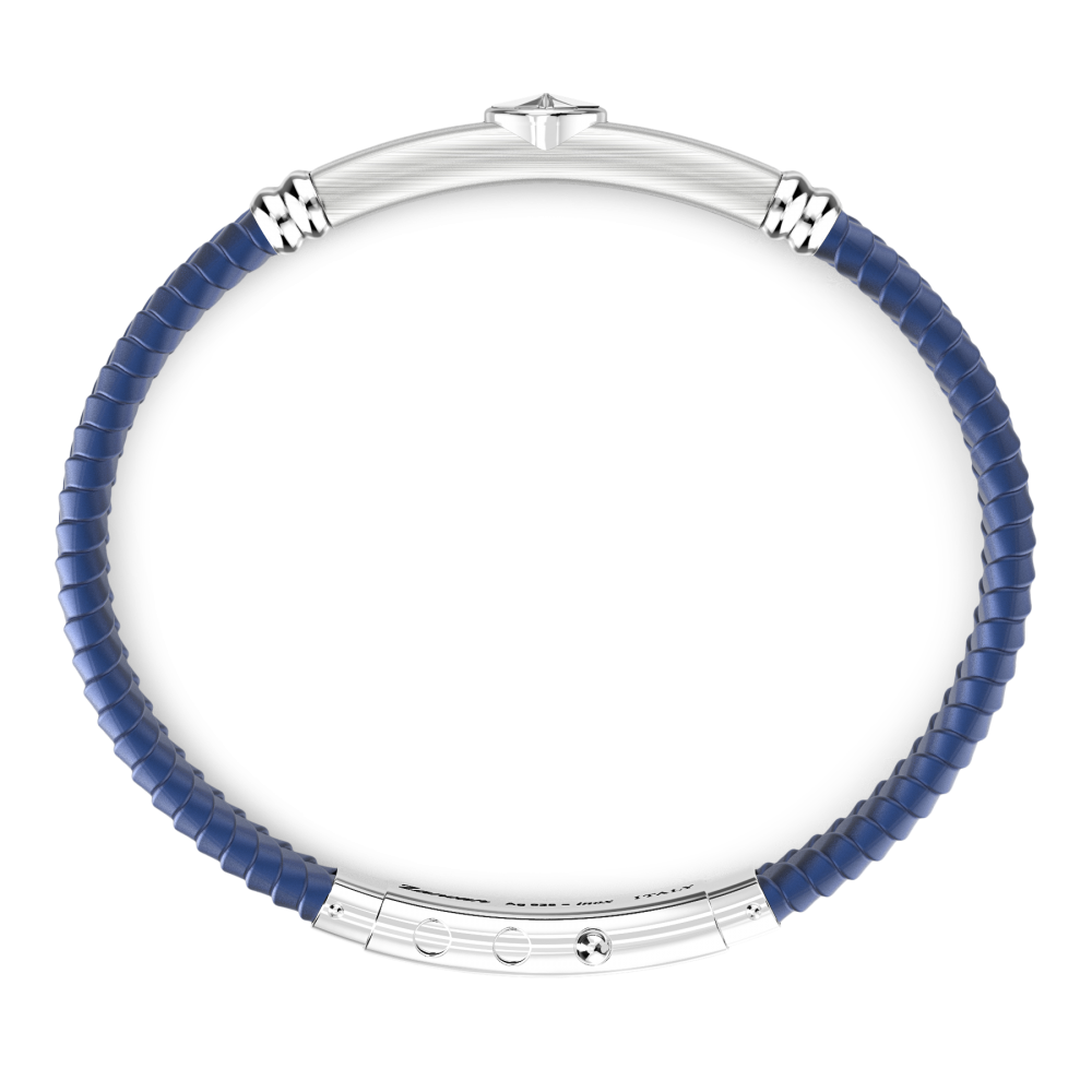 Bracciale Zancan in silicone nero con targa in argento.