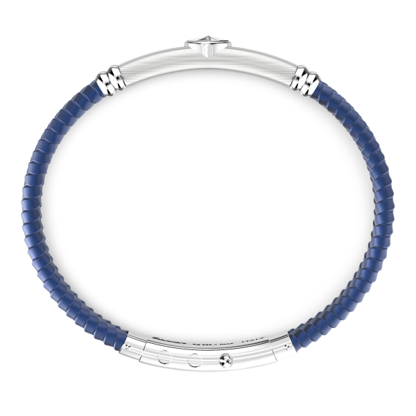 Bracciale Zancan in silicone nero con targa in argento.