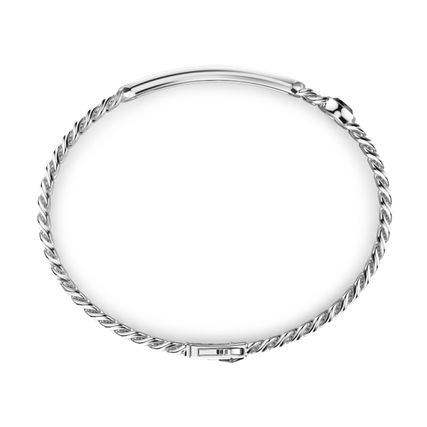 Zancan silver curb chain bracelet with tag and onyx stones.
