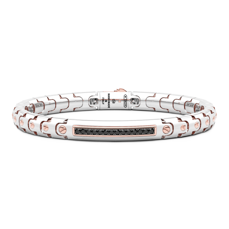 Bracelet Zancan en or 18 carats avec diamants noirs.
