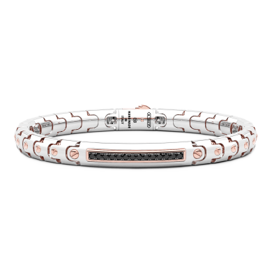 Bracelet Zancan en or 18 carats avec diamants noirs.