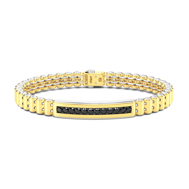 Bracelet Zancan en or 18 carats et diamants noirs.