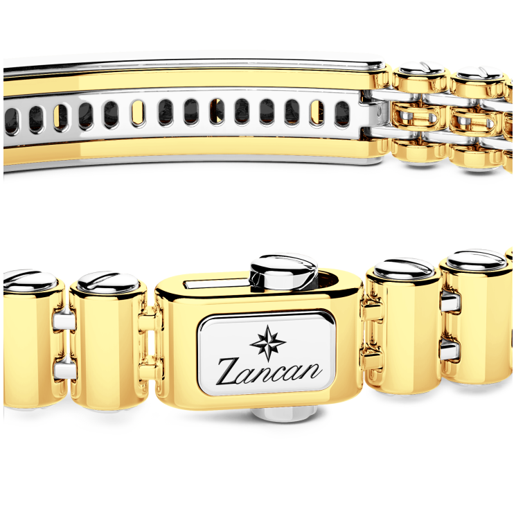 Bracelet Zancan en or 18 carats et diamants noirs.