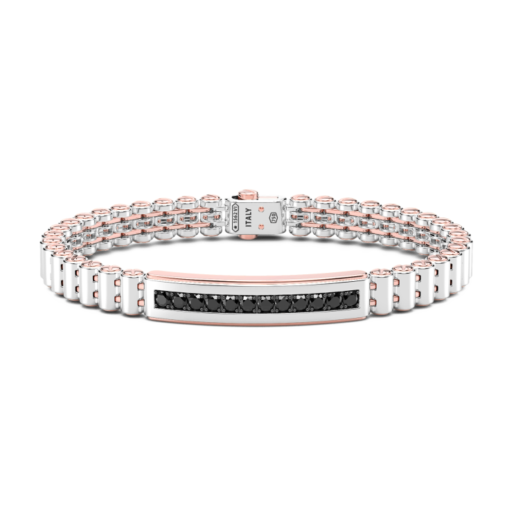 Bracelet Zancan en or 18 carats et diamants noirs.
