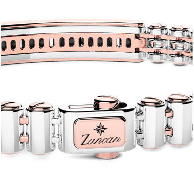 Bracelet Zancan en or 18 carats et diamants noirs.